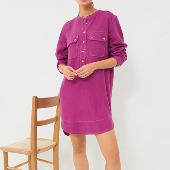 Isabel Marant Etoile Silk Shirt Dress-Purple-Women’s 40/L-Designer-Luxury-NEW - Picture 1 of 10